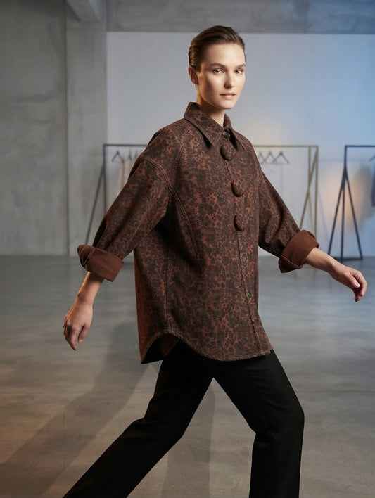 Camicia a Giacca Leopardata