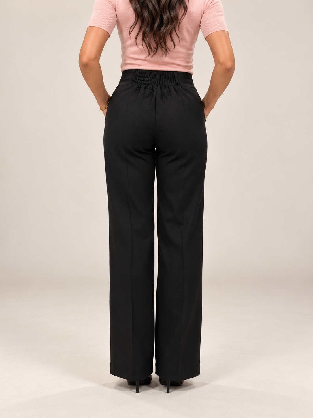 Pantalone Essential Effetto Camoscio Gamba Palazzo