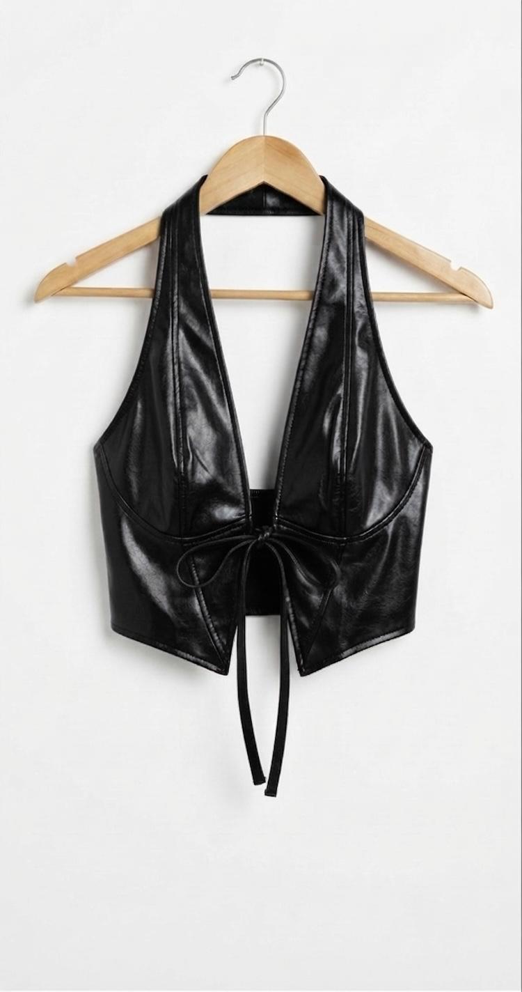 TOP Nero in pelle