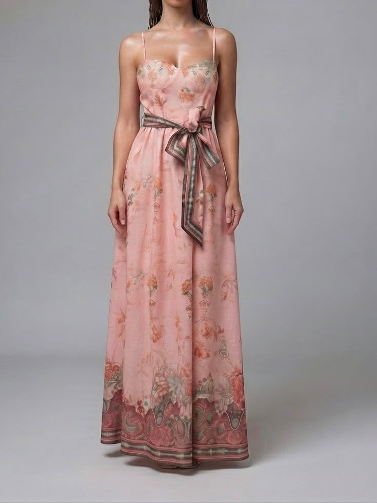 Vestito Rosa Con Fiori