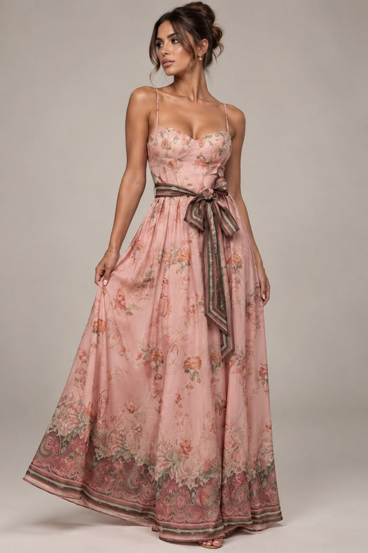 Vestito Rosa Con Fiori