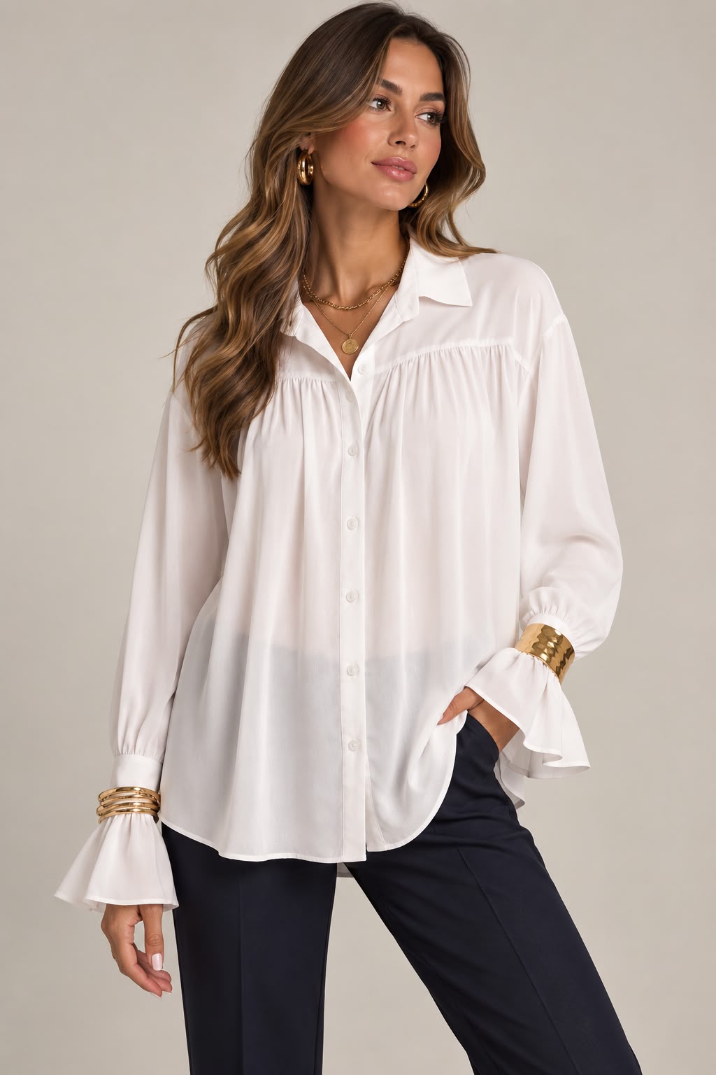 Camicia Con Polsini Ballon